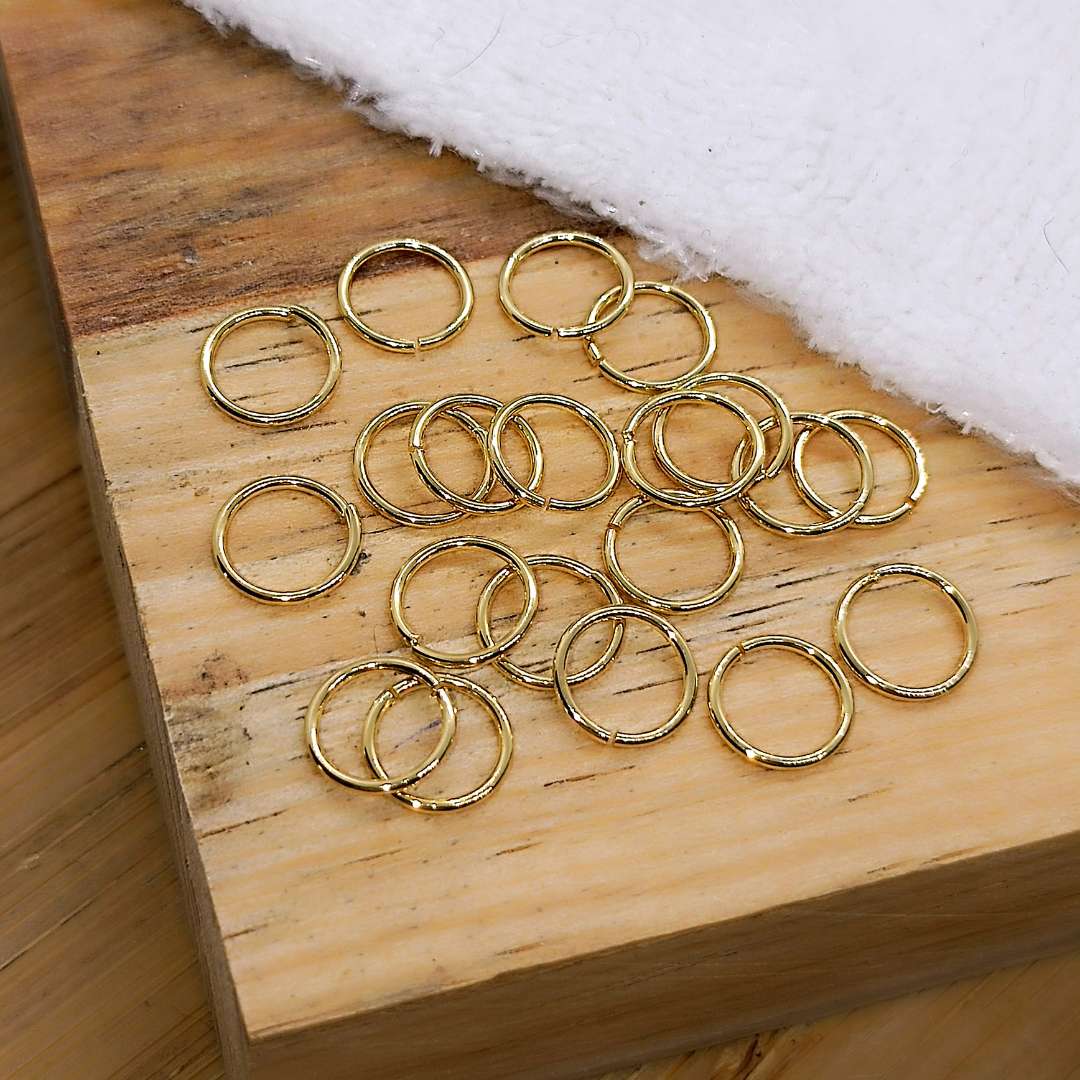 Argolla Gold Filled Delgada Abierta 08 mm - Paquete de 20 Unidades