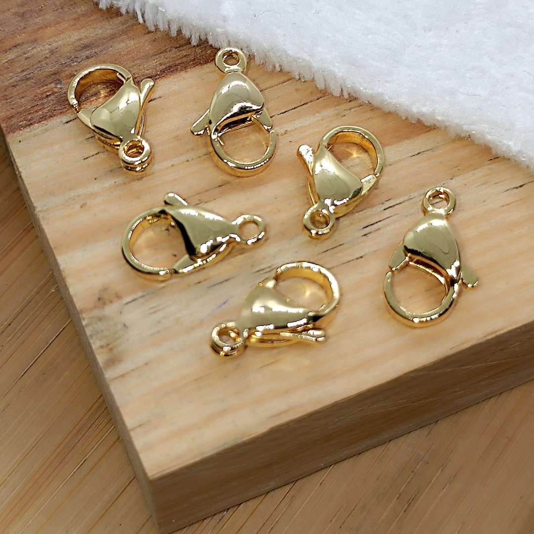 Broche Gold Filled Pico de Loro 15 mm - Paquete de 6 Unidades