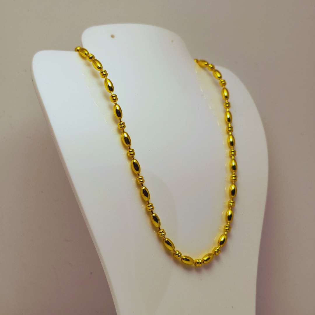 Cadena Con Broche Gold Filled Ovalo y Balin 06 mm - Paquete de 1 Unidades