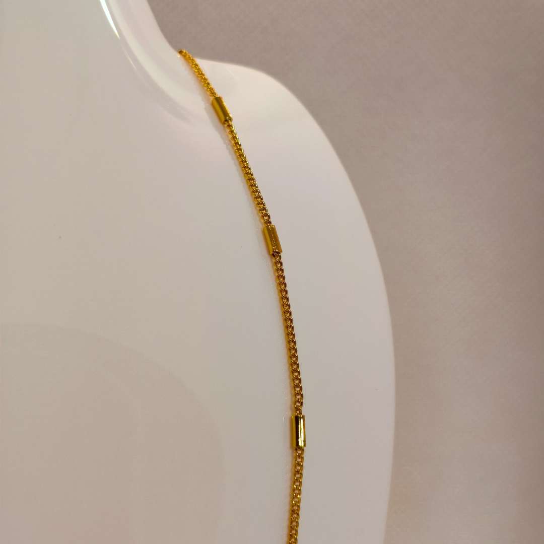 Cadena Con Broche Gold Filled Cilindros 04 mm - Paquete de 1 Unidades