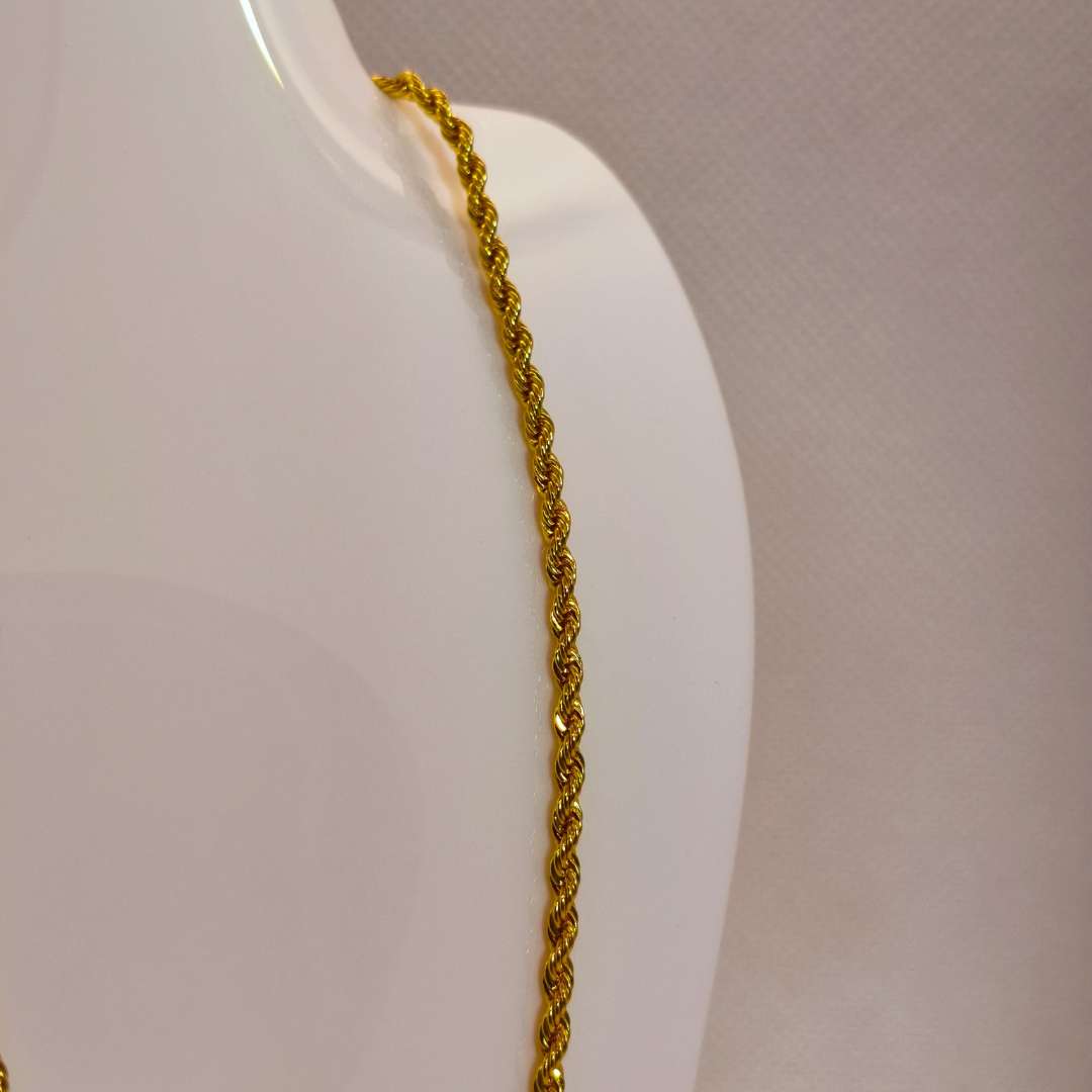 Cadena Con Broche Gold Filled Entorchada Gruesa 03 mm - Paquete de 1 Unidades