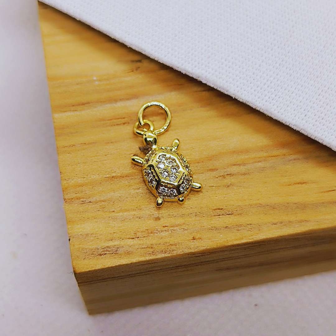 Dije Gold Filled Zircon Tortuga 12 mm - Paquete de 1 Unidades