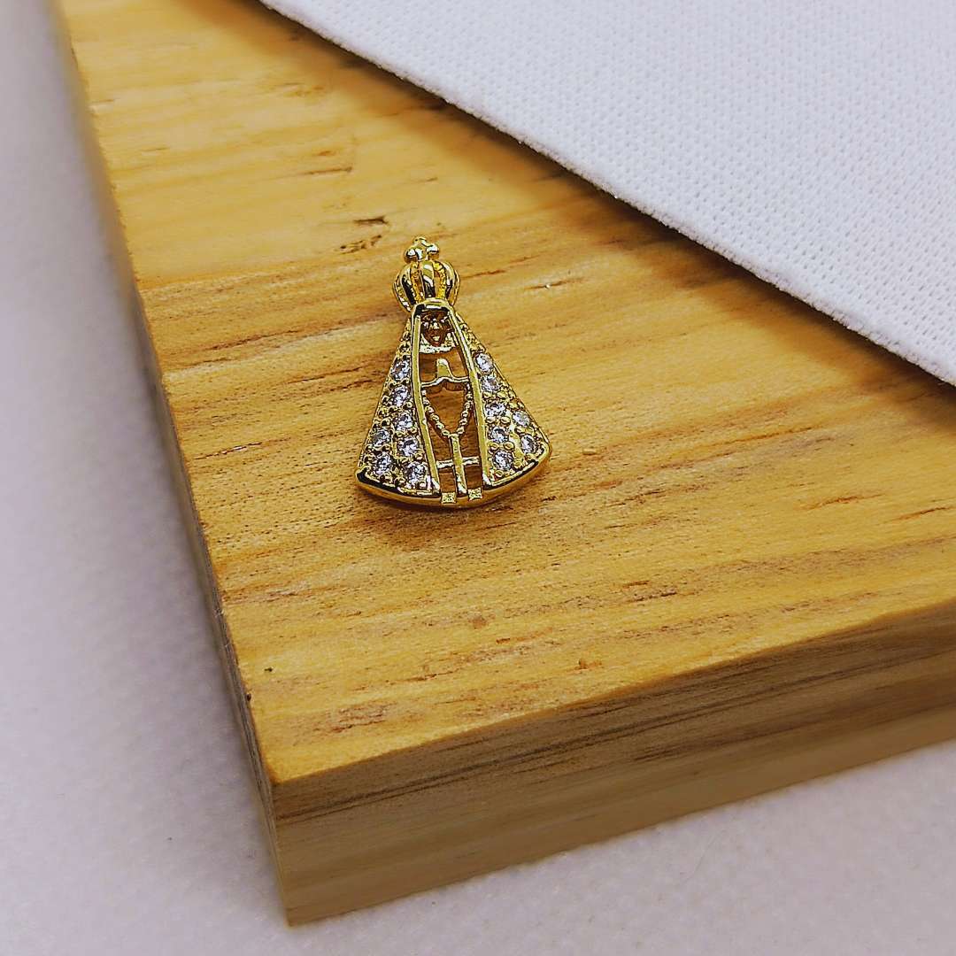Dije Gold Filled Zircon Virgen 15 mm - Paquete de 1 Unidades