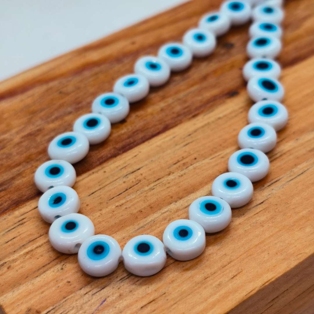 Pasador Murano Circular Ojo Turco 08 mm - Tira de 46 Unidades