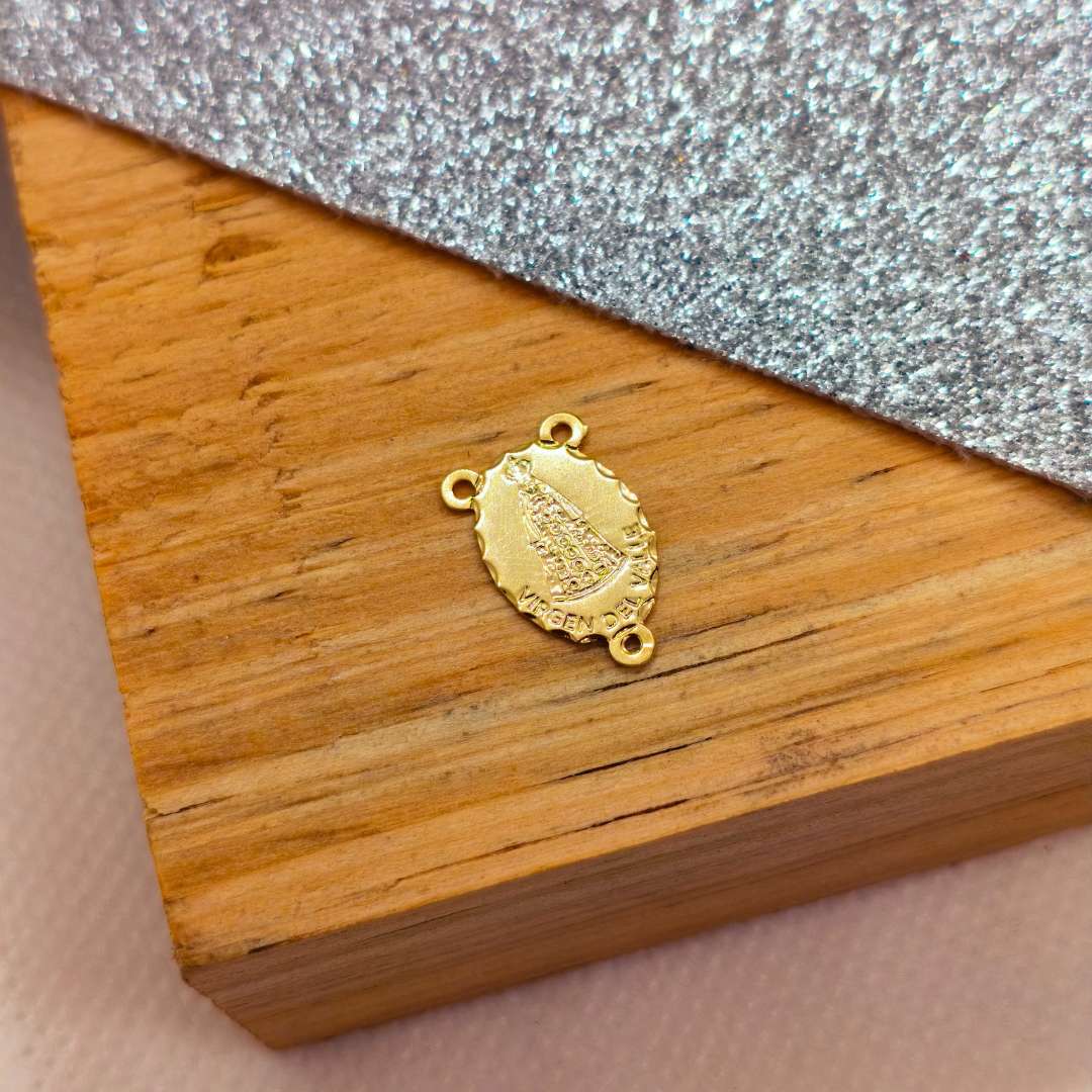 Vitela Gold Filled Virgen del Valle 15 mm - Paquete de 1 Unidades