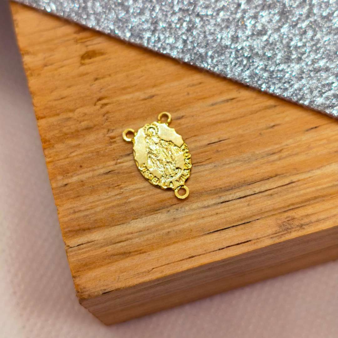 Vitela Gold Filled Virgen La Milagrosa 15 mm - Paquete de 1 Unidades