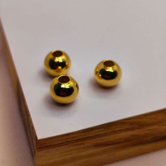 Balin Gold Filled Esfera Liso 10 mm  -  Paquete de 3 Unidades