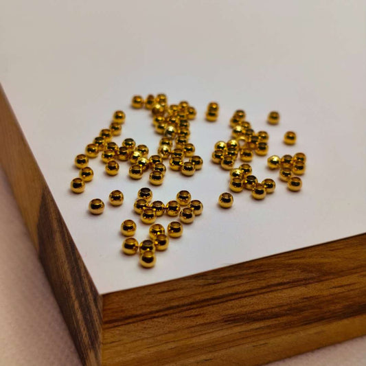 Balin Gold Filled Esfera Liso 02 mm  -  Paquete de 100 Unidades