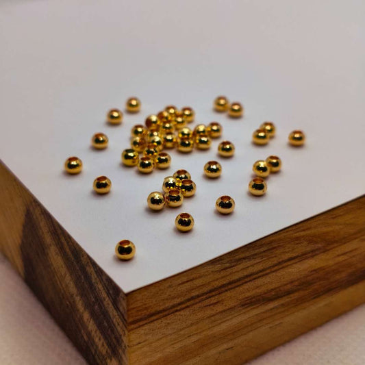 Balin Gold Filled Esfera Liso 03 mm  -  Paquete de 50 Unidades