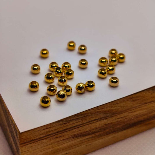 Balin Gold Filled Esfera Liso 04 mm  -  Paquete de 25 Unidades