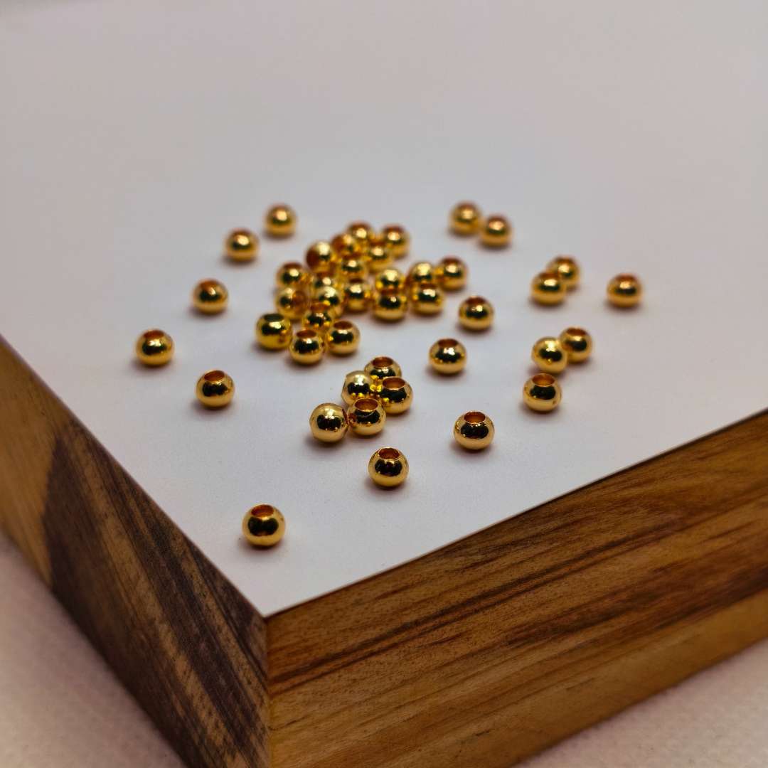 Balin Gold Filled Esfera Liso 03 mm  -  Paquete de 50 Unidades