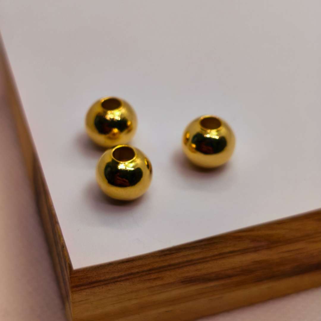 Balin Gold Filled Esfera Liso 10 mm  -  Paquete de 3 Unidades