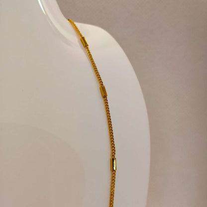 Cadena Con Broche Gold Filled Cilindros 04 mm  -  Paquete de 1 Unidades