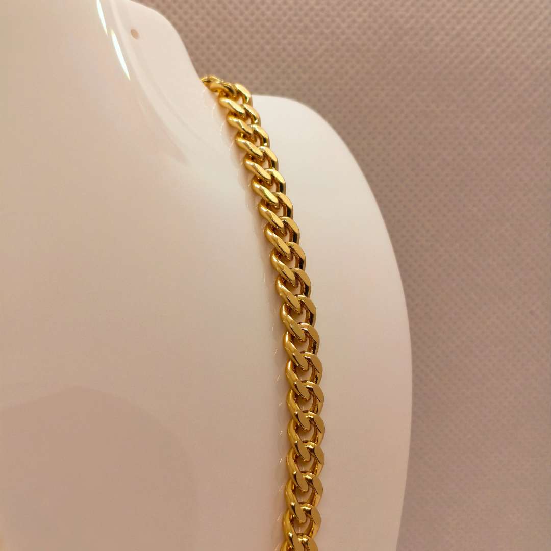Cadena Con Broche Gold Filled Cubana 06 mm  -  Paquete de 1 Unidades