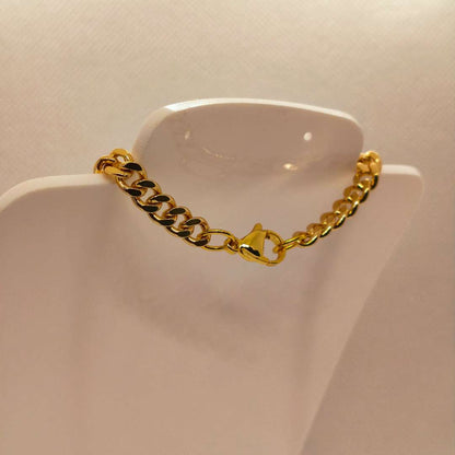 Cadena Con Broche Gold Filled Cubana 06 mm  -  Paquete de 1 Unidades