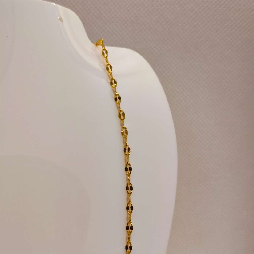 Cadena Con Broche Gold Filled Eslabon Plano 04 mm  -  Paquete de 1 Unidades
