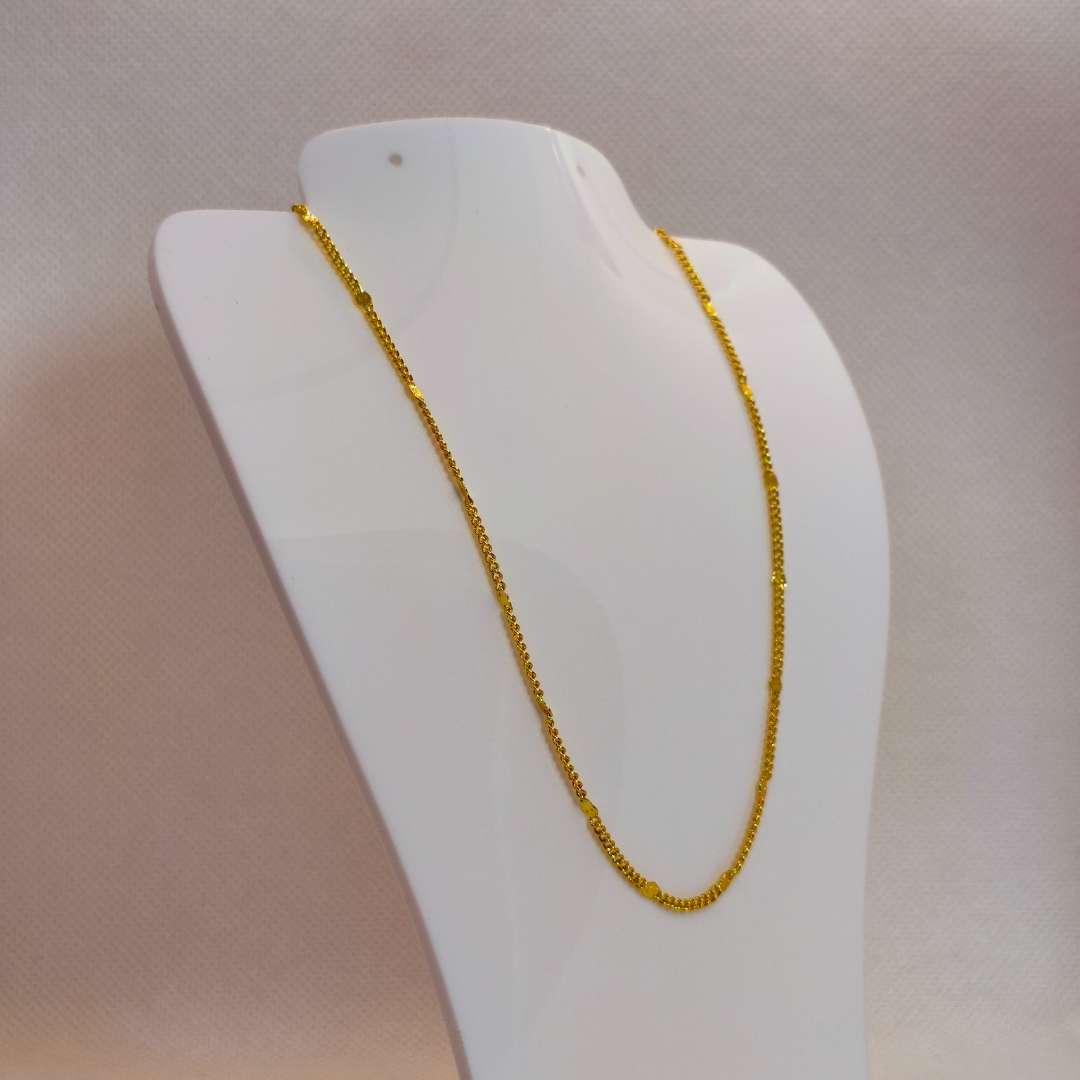 Cadena Con Broche Gold Filled Plaquitas 02 mm  -  Paquete de 1 Unidades