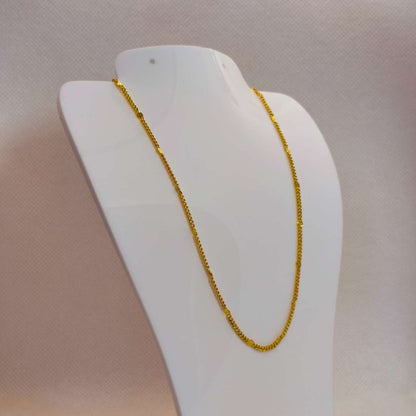 Cadena Con Broche Gold Filled Plaquitas 02 mm  -  Paquete de 1 Unidades