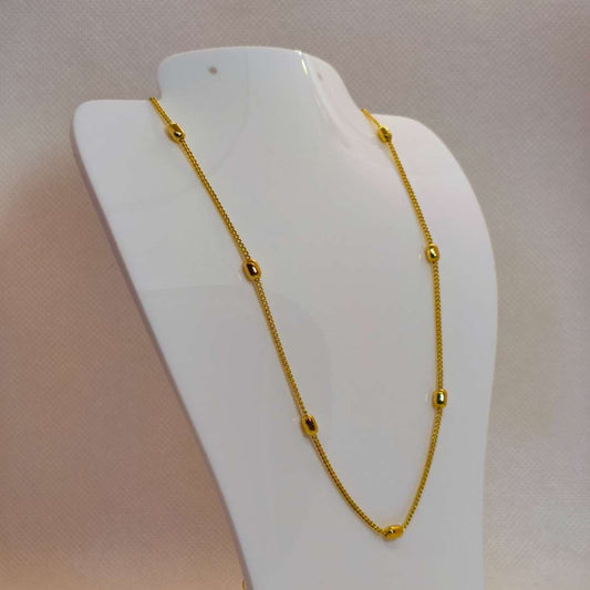 Cadena Con Broche Gold Filled Balin Ovalado 04 mm  -  Paquete de 1 Unidades