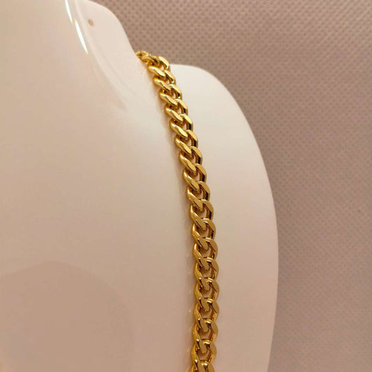 Cadena Con Broche Gold Filled Cubana 06 mm  -  Paquete de 1 Unidades