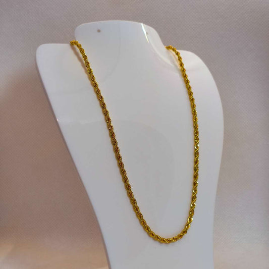 Cadena Con Broche Gold Filled Entorchada Gruesa 03 mm  -  Paquete de 1 Unidades