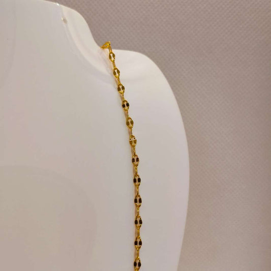 Cadena Con Broche Gold Filled Eslabon Plano 04 mm  -  Paquete de 1 Unidades