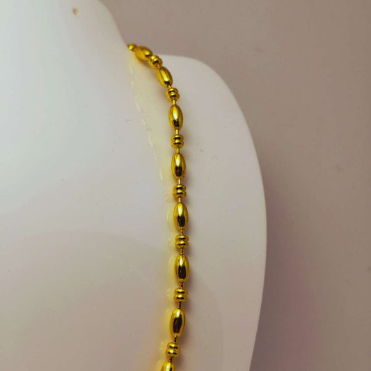 Cadena Con Broche Gold Filled Ovalo y Balin 06 mm  -  Paquete de 1 Unidades