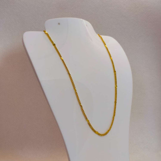 Cadena Con Broche Gold Filled Plaquitas 02 mm  -  Paquete de 1 Unidades