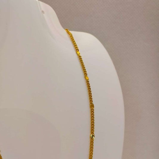 Cadena Con Broche Gold Filled Plaquitas 02 mm  -  Paquete de 1 Unidades