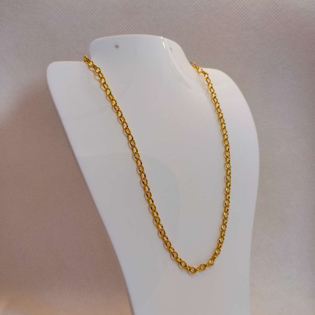 Cadena Con Broche Gold Filled Eslabon Argolla 04 mm  -  Paquete de 1 Unidades