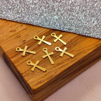 Dije Gold Filled Cruz Mini 10 mm  -  Paquete de 6 Unidades