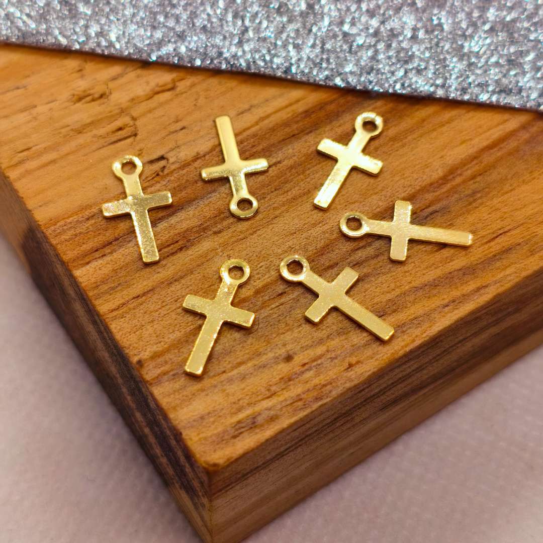 Dije Gold Filled Cruz Mini 10 mm  -  Paquete de 6 Unidades
