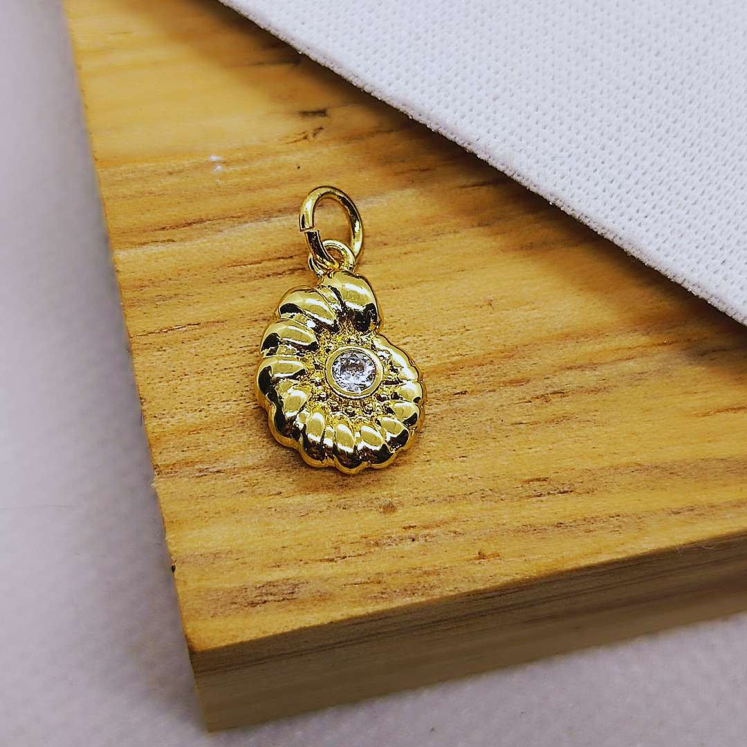 Dije Gold Filled Zircon Caracol Espiral 11 mm  -  Paquete de 1 Unidades