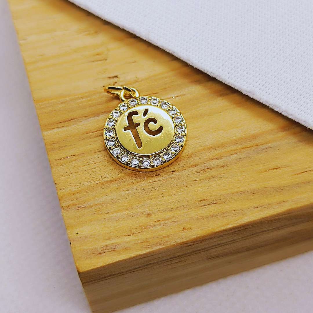 Dije Gold Filled Zircon Circular Fe 13 mm  -  Paquete de 1 Unidades