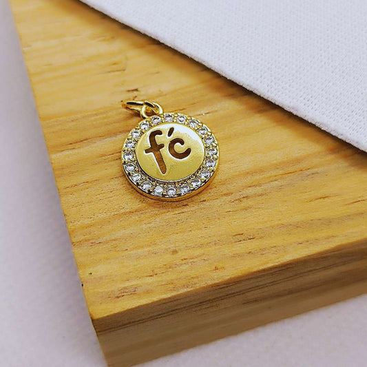 Dije Gold Filled Zircon Circular Fe 13 mm  -  Paquete de 1 Unidades