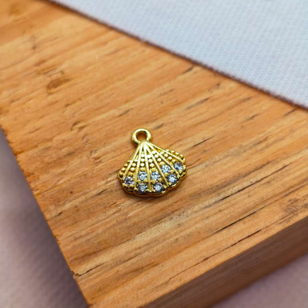 Dije Gold Filled Zircon Ostra 10 mm  -  Paquete de 1 Unidades