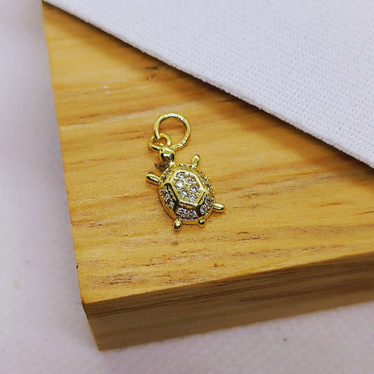 Dije Gold Filled Zircon Tortuga 12 mm  -  Paquete de 1 Unidades