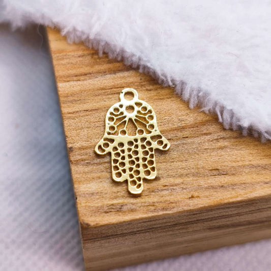 Dije Gold Filled Mano de Fatima 18 mm  -  Paquete de 1 Unidades