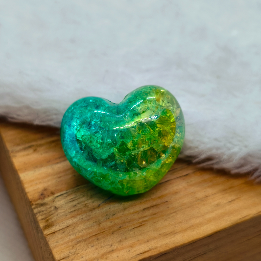 Pasador Acrilico Corazon Bicolor Transparente 22 mm  -  Paquete de 1 Unidades