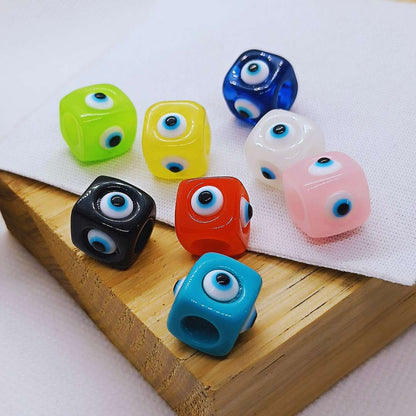 Pasador Acrilico Cubo Ojo Turco 12 mm  -  Paquete de 1 Unidades