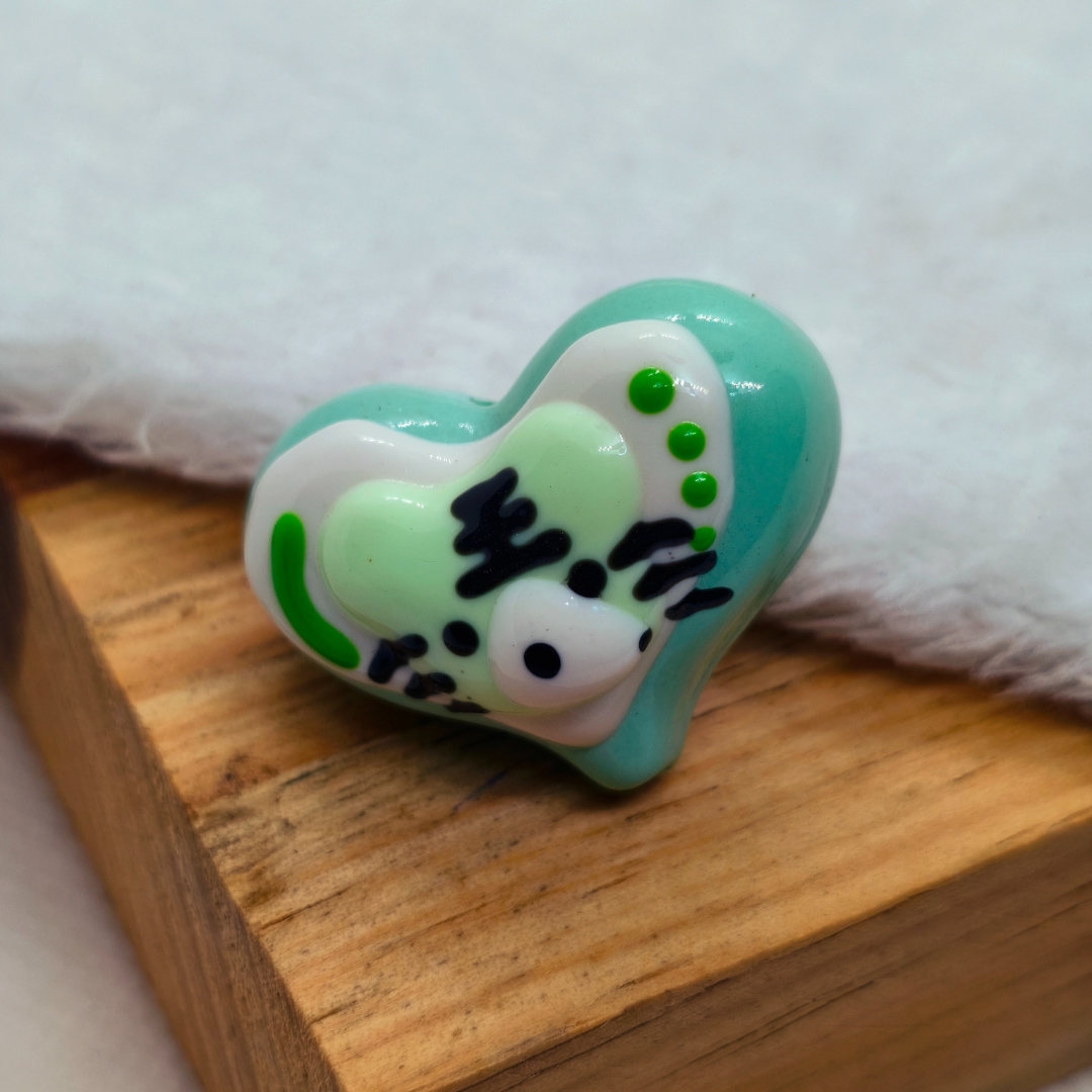 Pasador Acrilico Corazon Gato Mate 30 mm  -  Paquete de 1 Unidades