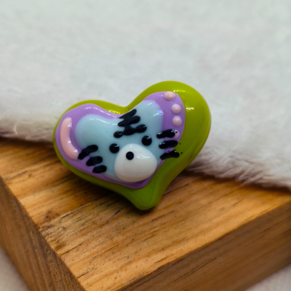 Pasador Acrilico Corazon Gato Mate 30 mm  -  Paquete de 1 Unidades