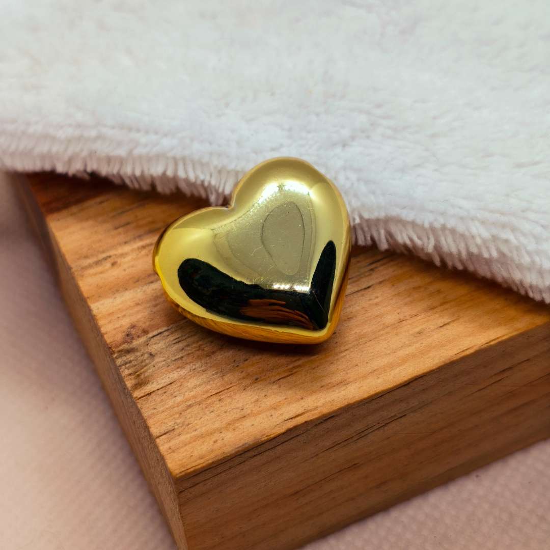 Pasador Gold Filled Corazon Solido 13 mm  -  Paquete de 1 Unidades