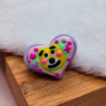 Pasador Acrilico Corazon Lotso Mate 30 mm  -  Paquete de 1 Unidades