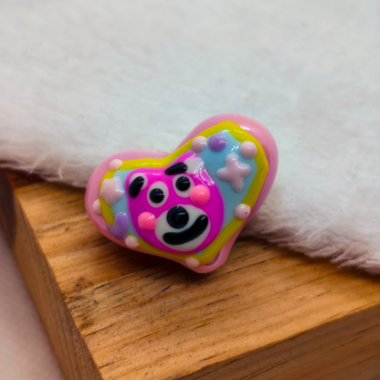 Pasador Acrilico Corazon Lotso Mate 30 mm  -  Paquete de 1 Unidades