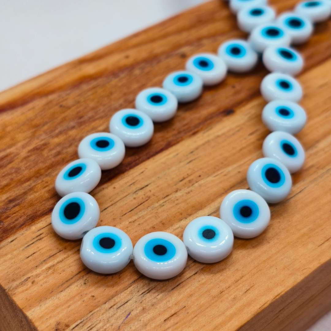 Pasador Murano Circular Ojo Turco 10 mm  -  Tira de 36 Unidades
