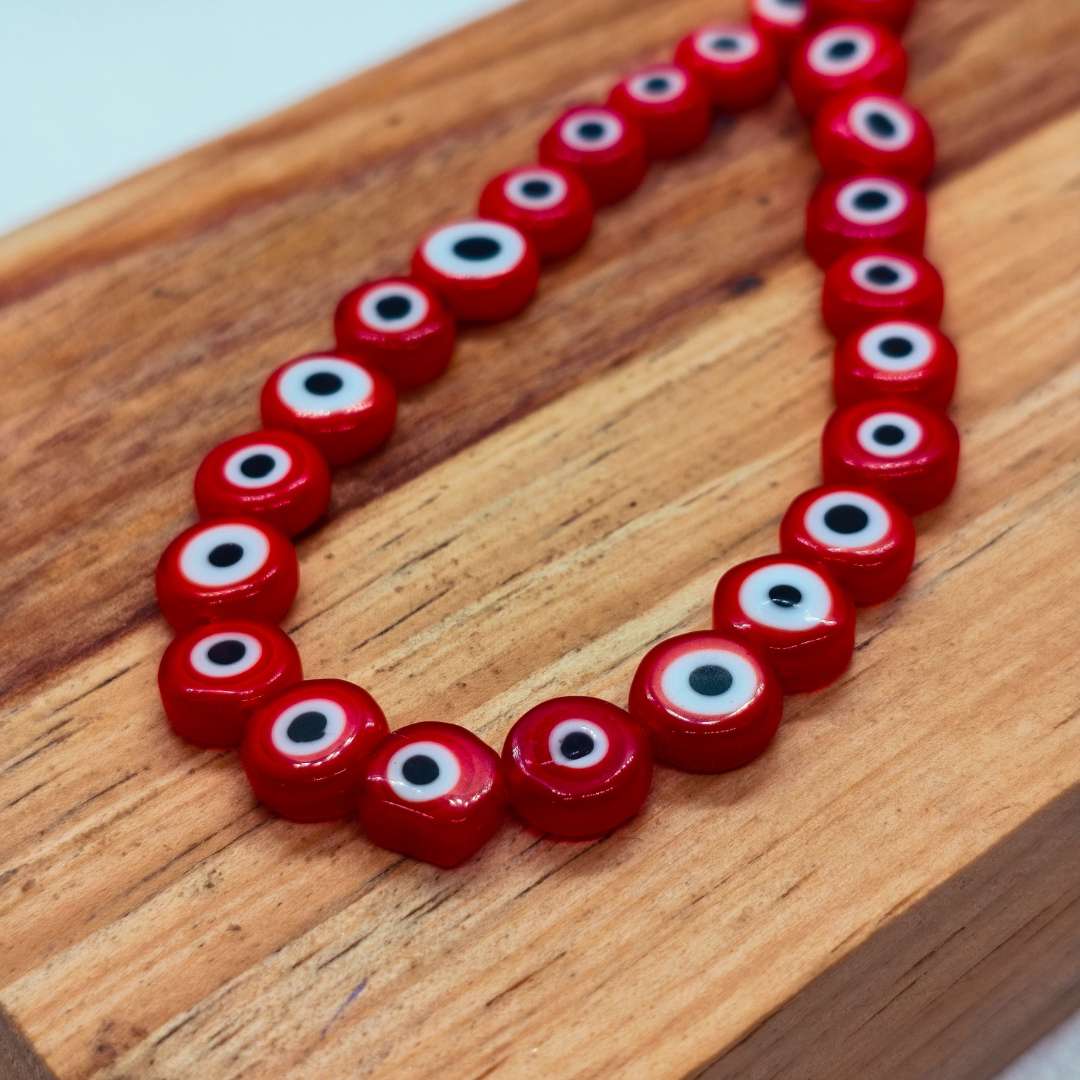 Pasador Murano Circular Ojo Turco 08 mm  -  Tira de 46 Unidades