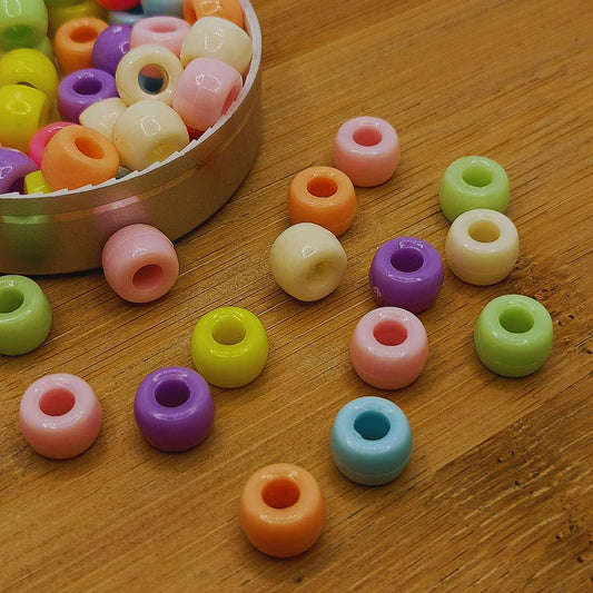 Pasador Acrilico Pony Bead 08 mm  -  Paquete de 50 Unidades