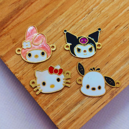 Conector Gold Filled Esmaltado Sanrio 20 mm  -  Paquete de 1 Unidades