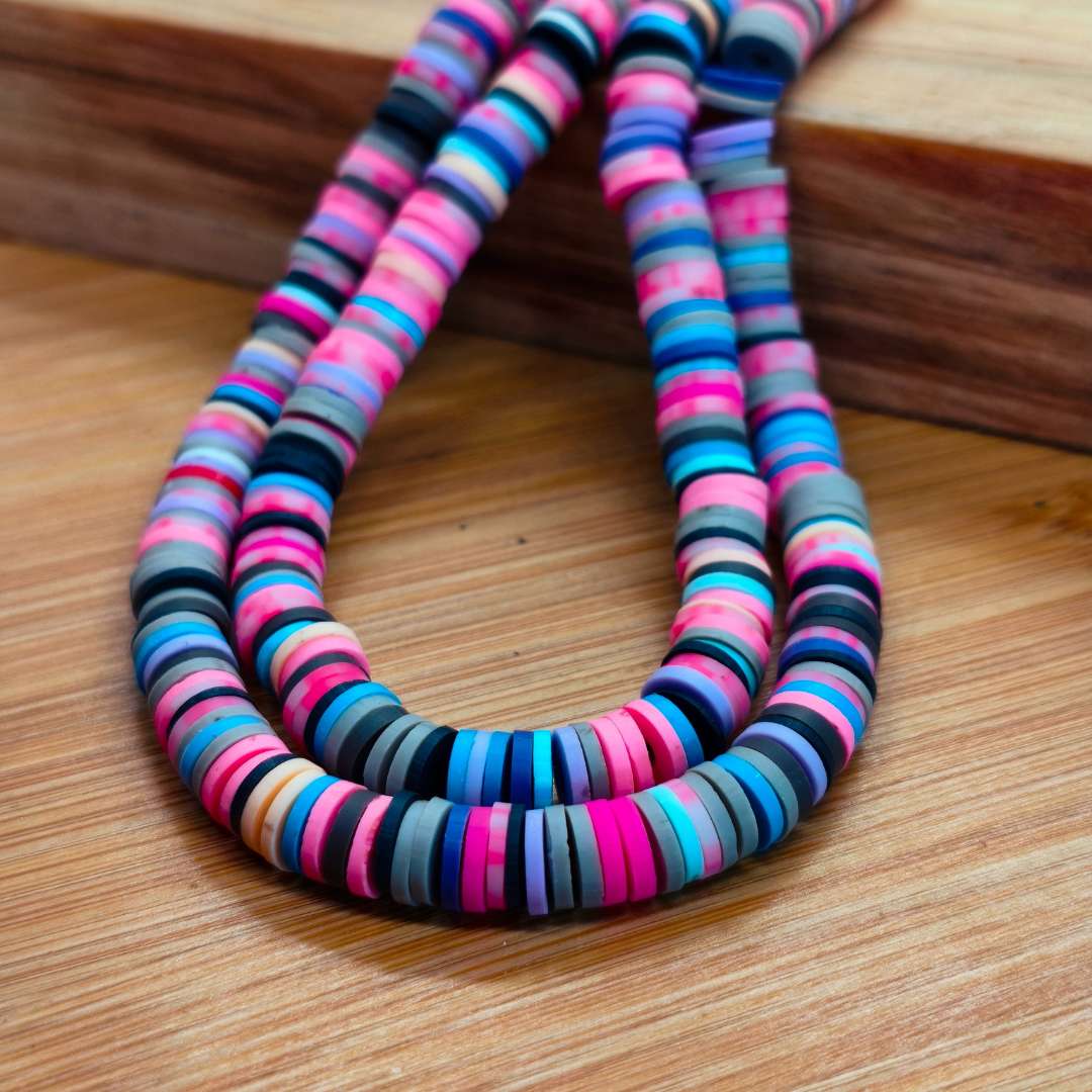 Pucas Fimo Multicolor 06 mm  -  Tira de 40 cm